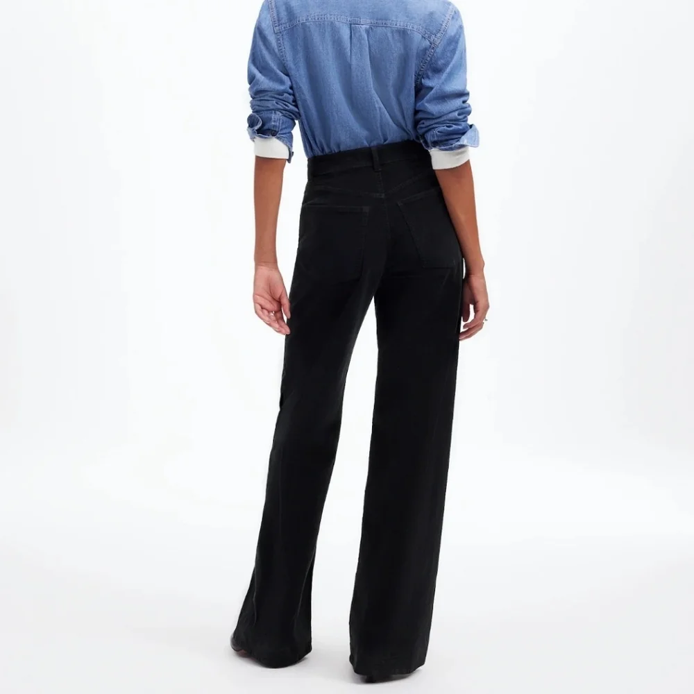 Madewell Superwide Leg Black Corduroy Pant 28 NWOT - Picture 2 of 7